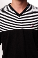 Футболка LRG A101078 Over The Wall Striped V Neck Black артикул 7997b.